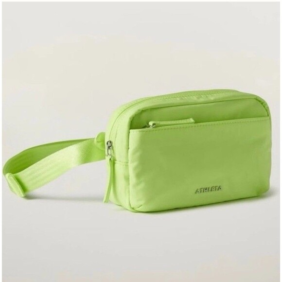 Athleta All About Crossbody Belt Bag Lime Green Power Of She Running Walking Gym - Picture 4 of 9